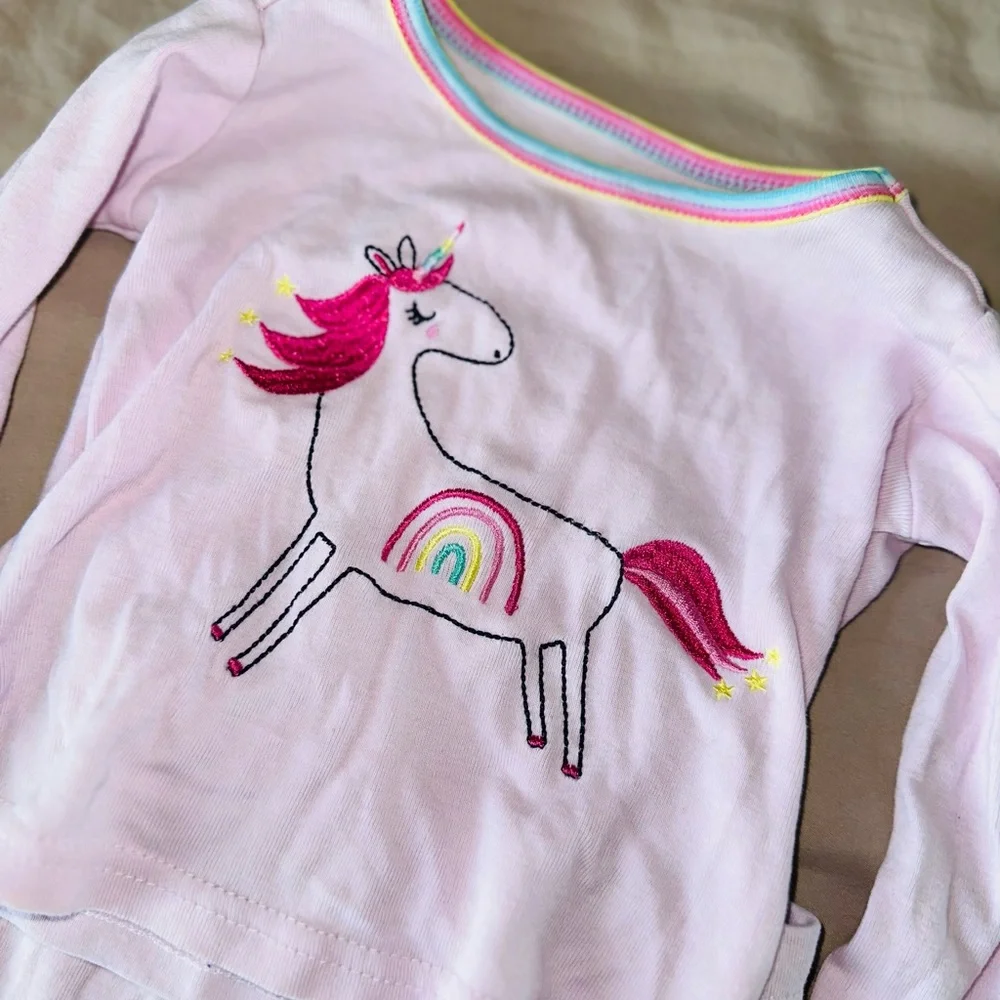 2 Pajama Sets Unicorn Girl PJ Size 3-6m Baby Girl PJ Bundlee 6 Month
